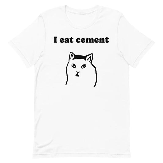 I Eat Cement Cursed Cat, Funny Meme Shirt, Ironic Shirt, Cat Lover Gift