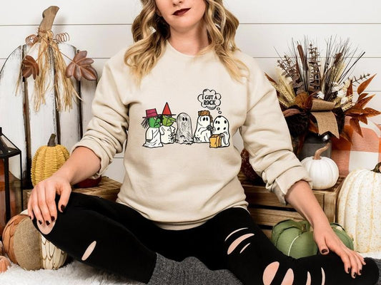 I Got A Rock Halloween Custom Meme Sweatshirt | Funny Ghost Hoodie | Spooky Sweat | T-Shirts | InkThreadWorks.com