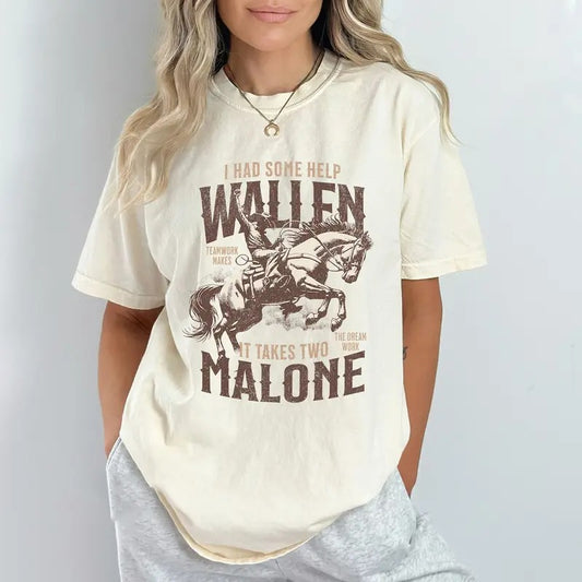 I Had Some Help Wallen And Malone Tee, Country Music Graphic Tee, Cowboy Shirt, Wallen And Malone Sweatshirt, Country Song Mashup Pullover