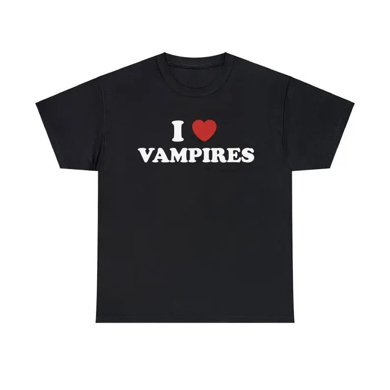 I Heart Vampires Unisex Tee, I Love Vampires T shirt Hoodie, Sweatshirt | InkThreadWorks.com