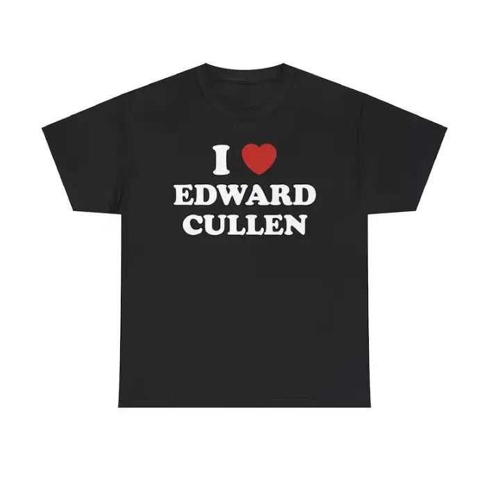 I Love Edward Cullen Unisex Tee, Twilight movie shirt Menswear T-Shirt