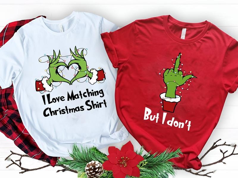 I Love Matching Christmas Shirts- But I Don't Matching Sweatshirt,Christmas Couple Matching Tee, Funny Couple Christmas Gift