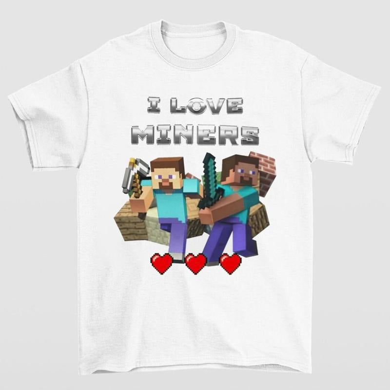 I Love Miners Shirt Perfect for Gamers and Casual Wear Enthusiasts Hoodie, Sweatshirt | InkThreadWorks.com