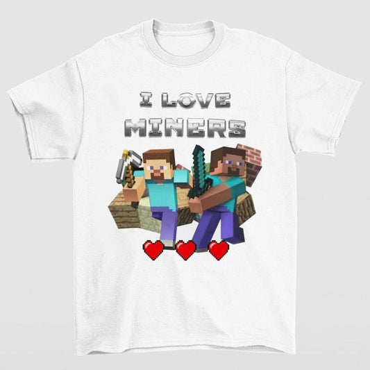 I Love Miners Shirt Perfect for Gamers and Casual Wear Enthusiasts Hoodie, Sweatshirt | InkThreadWorks.com