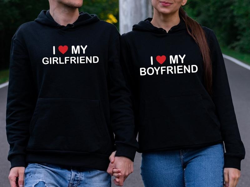I Love My Boyfriend Sweatshirt, Girlfriend Hoodie, Valentines Gift Sweater, Matching Couples Hoodie, Cute Birthday Friend...