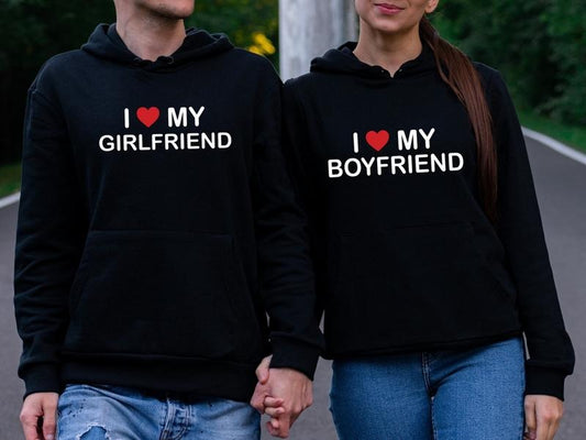 I Love My Boyfriend Sweatshirt, Girlfriend Hoodie, Valentines Gift Sweater, Matching Couples Hoodie, Cute Birthday Friend...