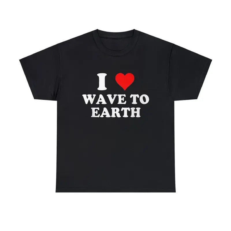 I Love Wave To Earth I Heart Wave To Earth Red Heart T-Shirt Menswear Top Hoodie, Sweatshirt | InkThreadWorks.com
