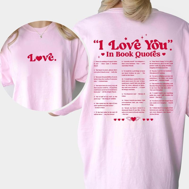 I Love You In Book Quotes Shirt, Funny Wife Unhinged Shirt, Book Lover Graphic Printed Tee, Booktok T-shirt, Bookish Era Clothing, Comfy Fabric Graphic Tee, Women's Tops, Womenswear, Cotton Fabric Chic Style