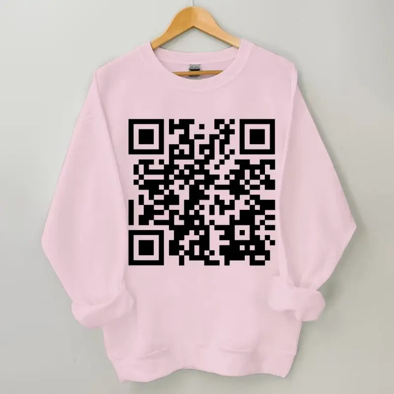I Love You QR Code Sweatshirt, QR Code I Love You Valentine's Sweatshirt, Valentines Gifts, Gift For Her, Gift For Him, Classic Fabric Top Clothing