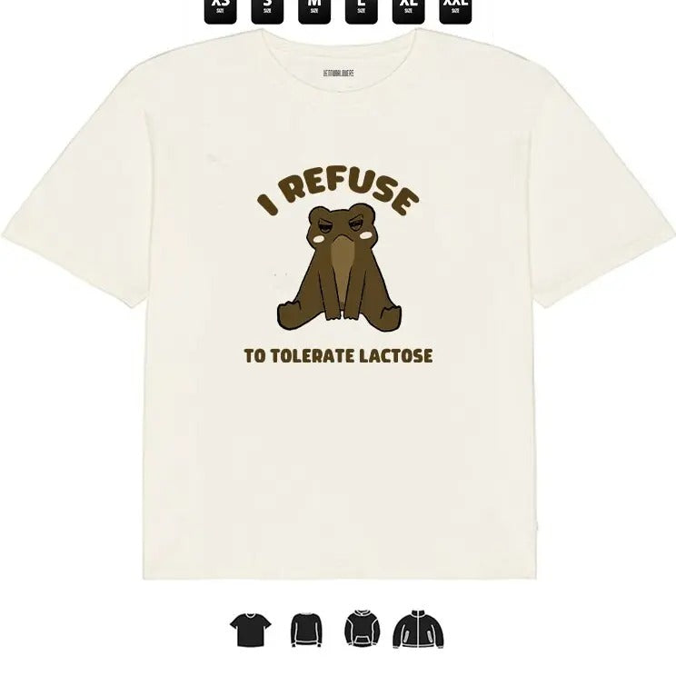 I Refuse To Tolerate Lactose Frog, Gifts T-Shirts, Hoodie, Sweatshirt | InkThreadWorks.com