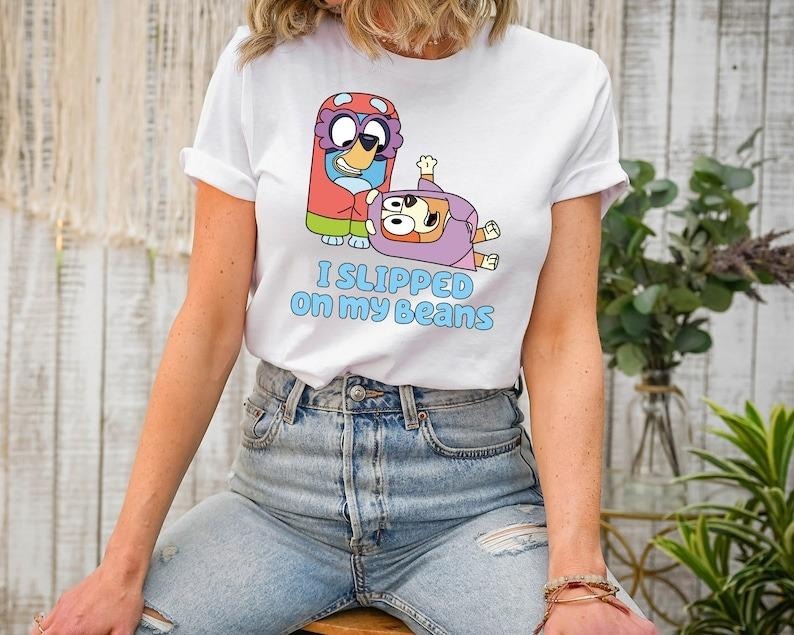 I Slipped On My Beans Shirt, Bluey Playing Grannies Shirt, Bluey Theme Shirt, Bluey and Bingo Shirt, Family Shirt Hoodie,...