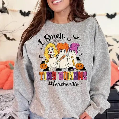 I Smell Tiny Humans Tee Shirt, Gift for Women, Teachers Halloween Shirts,Halloween Shirt, Hocus Focus Shirt, Trick or...