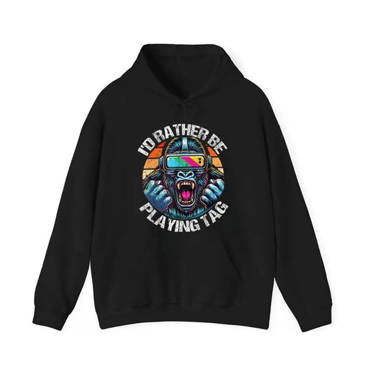 I Would Rather be Playing Tag Gorilla Monke Funny Hoodie Casual Street Style Fleece Fabric Pullover Sweatshirt for Women...