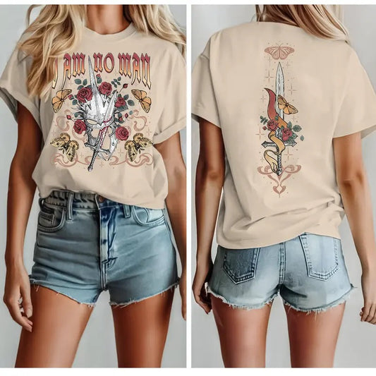 I am no man 2 Sides Shirt, Gift for Woman, Trending Shirt 2024, Full Size & Color, S - 4XL, Graphic Tee