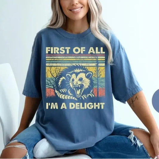 I'm A Delight Shirt, I'm Delightful Tee, Inspirational T-shirt, Motivational Saying Graphic Printed Women's Tops, Funny Saying Comfort Shirt, Gifts For Girls, Sarcastic Self Love Shirt, Fabric Relaxed Fit Chic Style Cotton Womenswear Soft Traditional