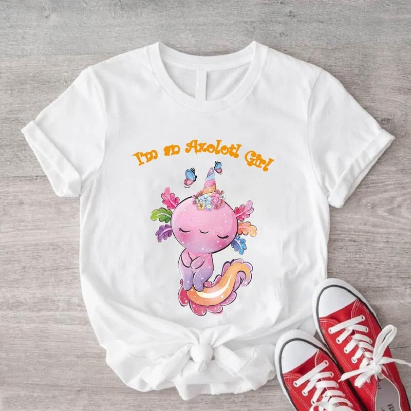 I'm An Axolotl Girl Shirt, Pink Axolotl Salamander T-Shirt, Axolotl Lover Gift, Mexican Walking Fish Birthday Gift Shirt,...