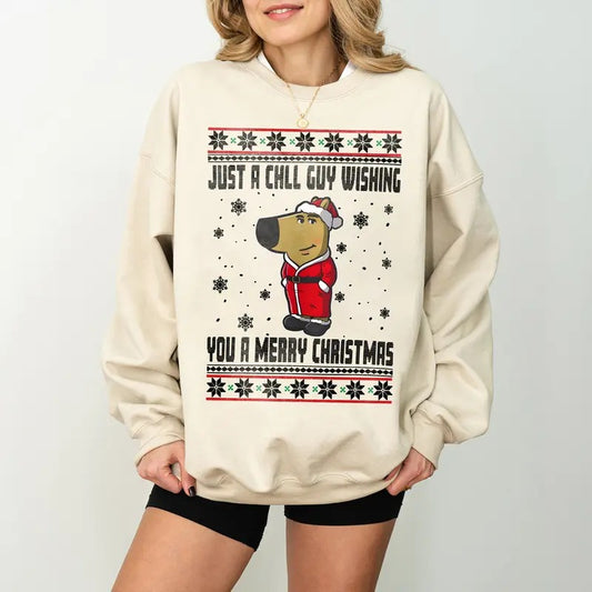 I'm Just A Chill Guy Sweatshirt, TikTok Meme Shirt,Chill Guy Trendy Meme Gift,Funny Viral Dog Cartoon Sweater,Funny Shirt Gift For Boyfriend