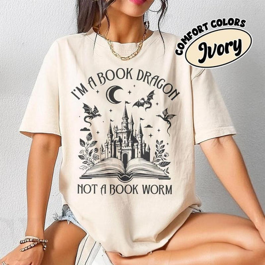 I'm Not A Bookworm I'm A Book Dragon Vintage T-Shirt, Book Lover, Book Nerd Shirt, Reading Lover Shirt, Librarian Shirt,...