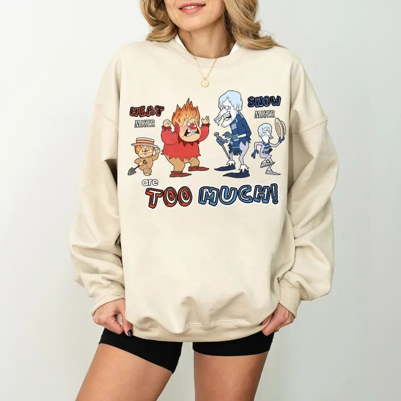 I'm Too Much Christmas Sweatshirt, Miser Brothers Shirt, Heating And Cooling Too Much Tee, Xmas Gift For Family and...