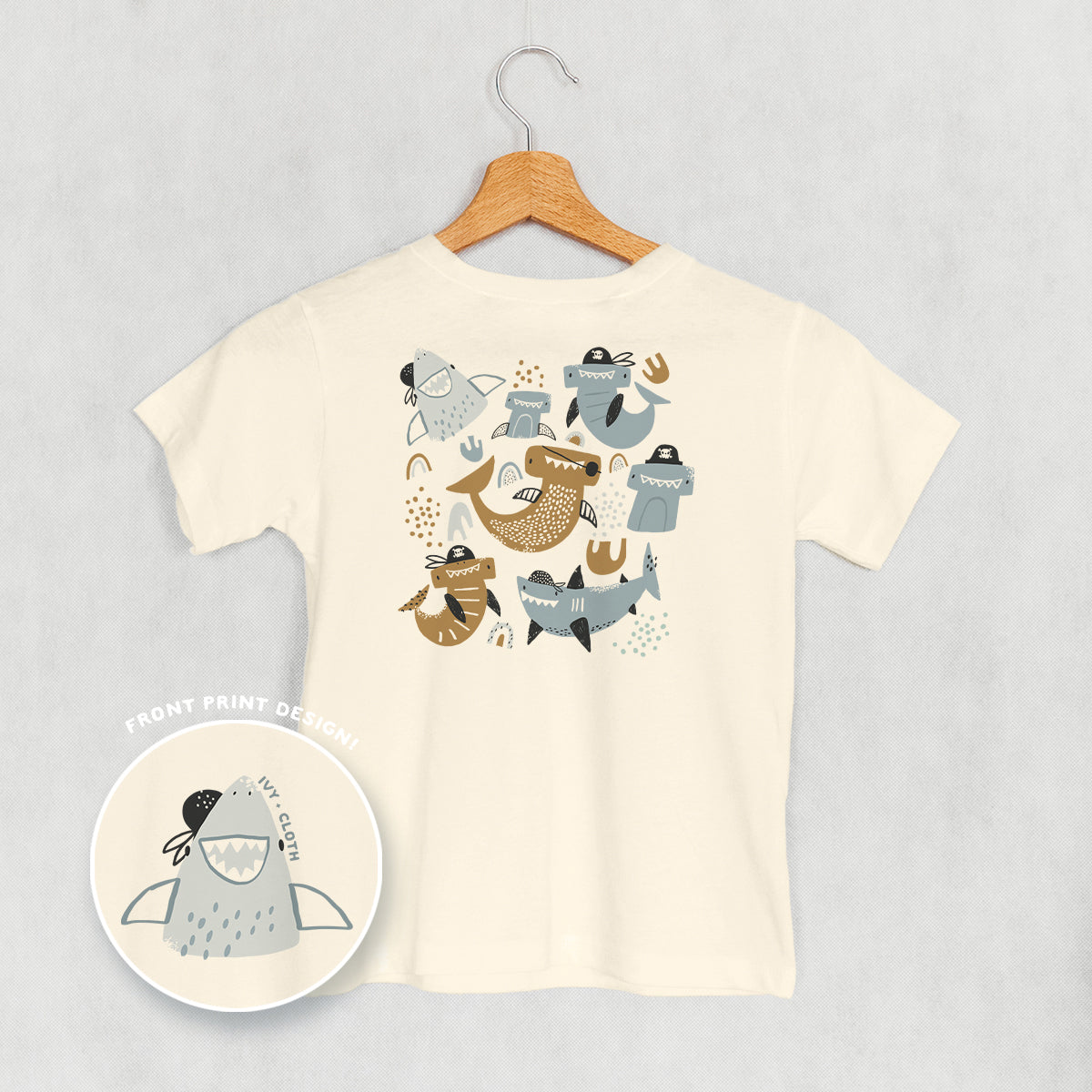 Pirate Shark Doodles (Kids Back Print)