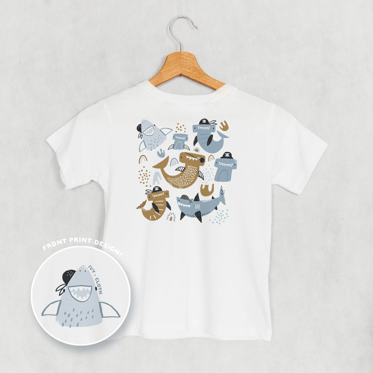 Pirate Shark Doodles (Kids Back Print)