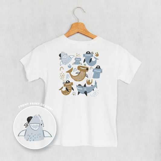 Pirate Shark Doodles (Kids Back Print)