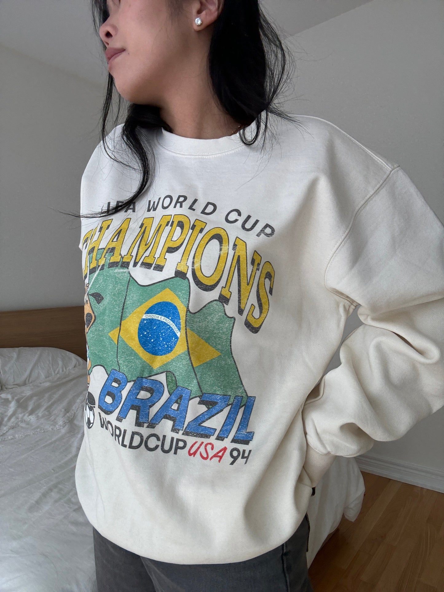 FIFA Brazil '94 World Cup Champions Heavyweight Crewneck - Ivory