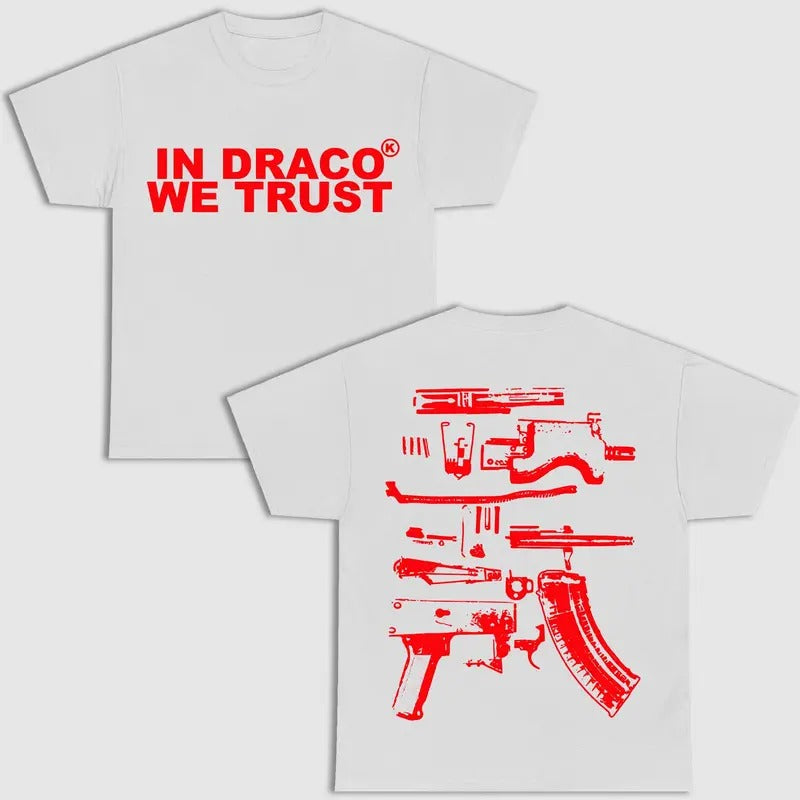 IN DRACO WE TRUST DOUBLE SIDE WHITE VERSION SHIRT Menswear Top Hoodie, Sweatshirt | InkThreadWorks.com