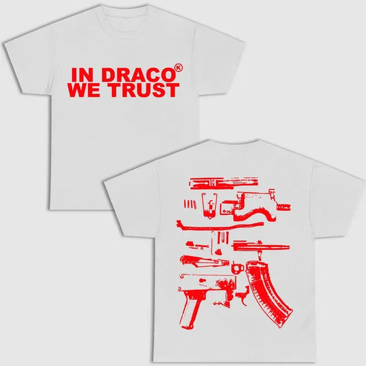 IN DRACO WE TRUST DOUBLE SIDE WHITE VERSION SHIRT Menswear Top Hoodie, Sweatshirt | InkThreadWorks.com