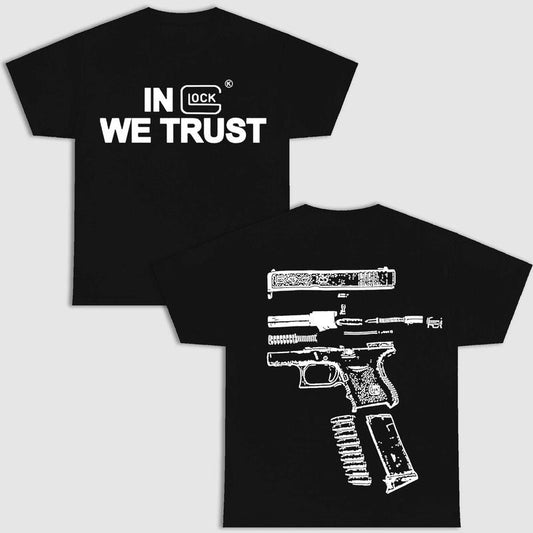 IN GLOCK WE TRUST DOUBLE SIDE MULTI COLOR SHIRT Menswear Top New Design Streetwear Hoodie, Sweatshirt | InkThreadWorks.com
