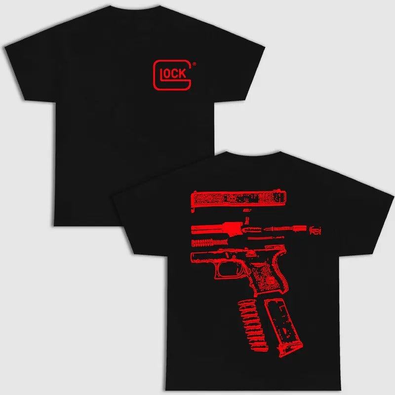 IN GLOCK WE TRUST DOUBLE SIDE SHIRT BLACK VERSION Menswear Top New Design Underwear Streetwear Hoodie, Sweatshirt