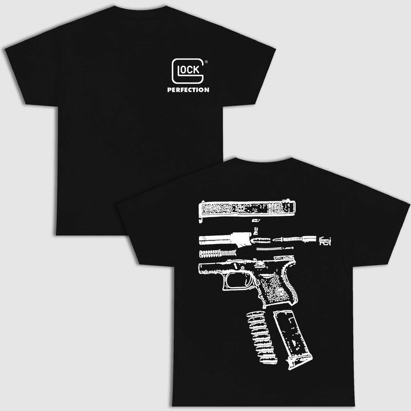 IN GLOCK WE TRUST DOUBLE SIDE SHIRT WITH PERFECTION Menswear Top New Design Hoodie, Sweatshirt | InkThreadWorks.com