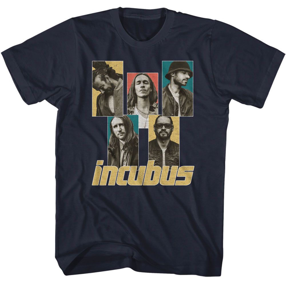 Incubus - Band Member Boxes - American Classics - Solid Blue Adult Short Sleeve T-Shirt