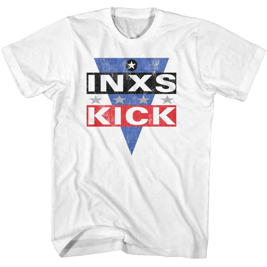 Inxs - Kick Logo - American Classics - Solid White Adult Short Sleeve T-Shirt