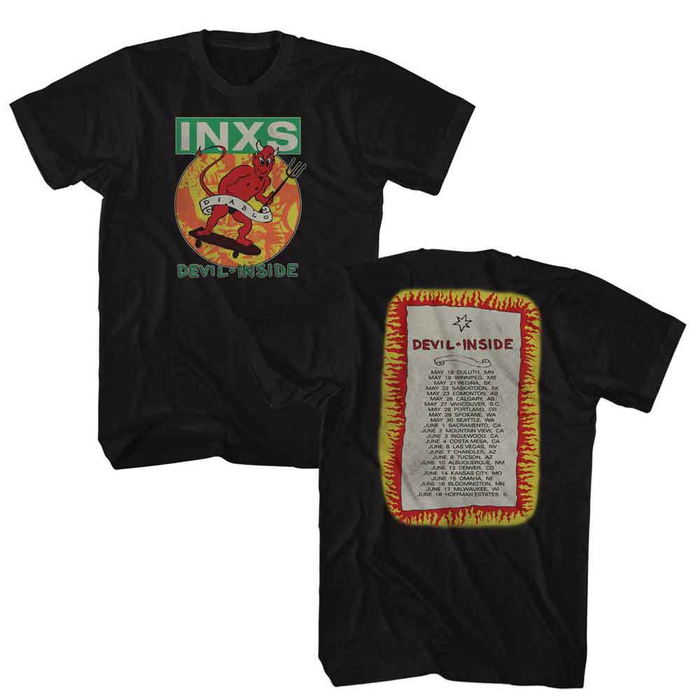 Inxs - Devil Inside - American Classics - Solid Black Adult Short Sleeve T-Shirt