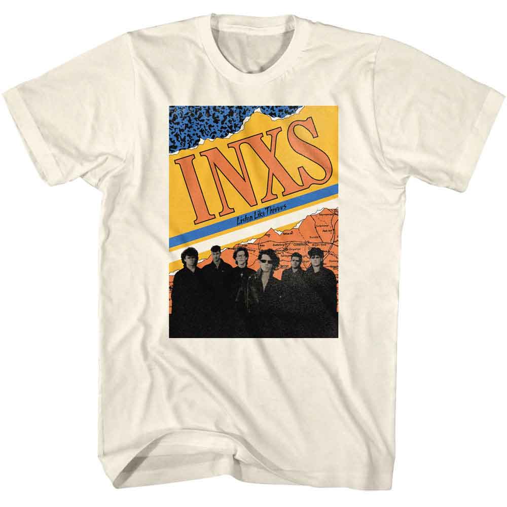 Inxs - Listen Like Thieves - American Classics - Solid Off-White Adult Short Sleeve T-Shirt