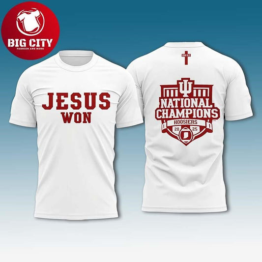 IU Jesus Won National Champions Two Sided Shirt