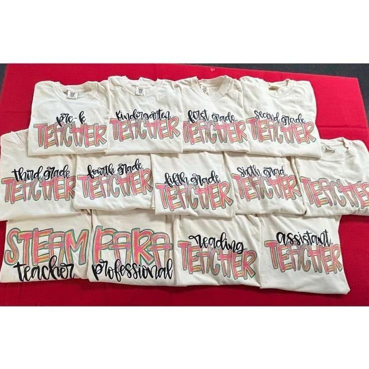 IVORY Brushstroke Teacher Comfort Colors Tee Hoodie, Sweatshirt | InkThreadWorks.com