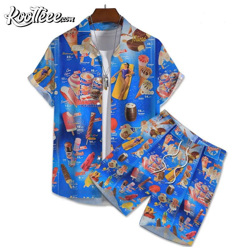 Ice cream Hawaiian Shirt And Shorts
