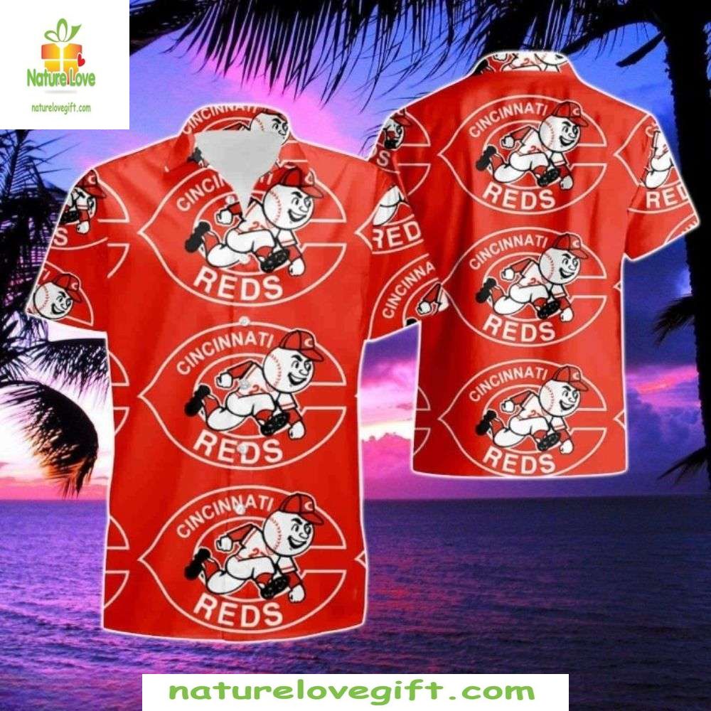 Cincinnati Reds Hawaiian Shirt MLB Baseball Mascot Fun Stylish Apparel