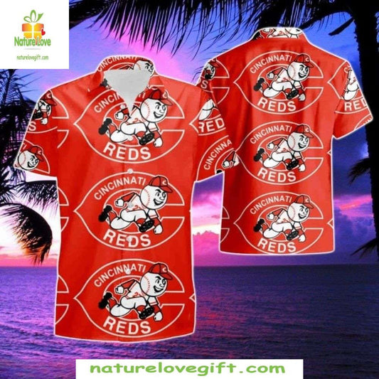 Cincinnati Reds Hawaiian Shirt MLB Baseball Mascot Fun Stylish Apparel