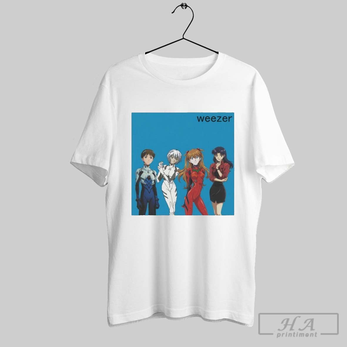 Ikari Shinji Asuka Langley Soryu And Ayanami Rei Weezer X Shin Seiki Evangelion T Shirts