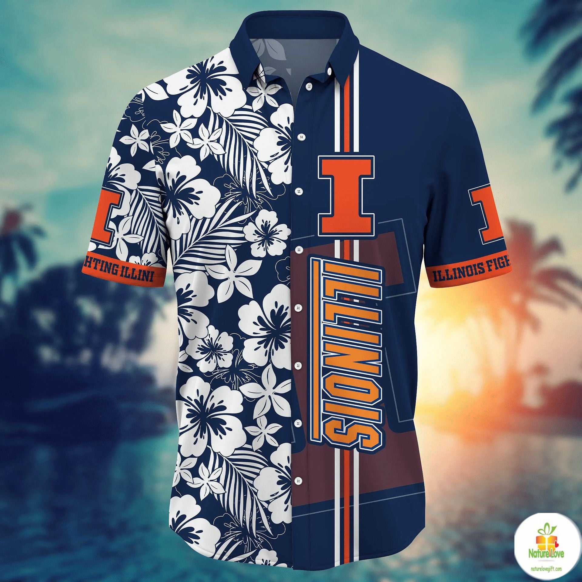 Illinois Fighting Illini NCAA Hawaiian Shirt Aloha Shirts