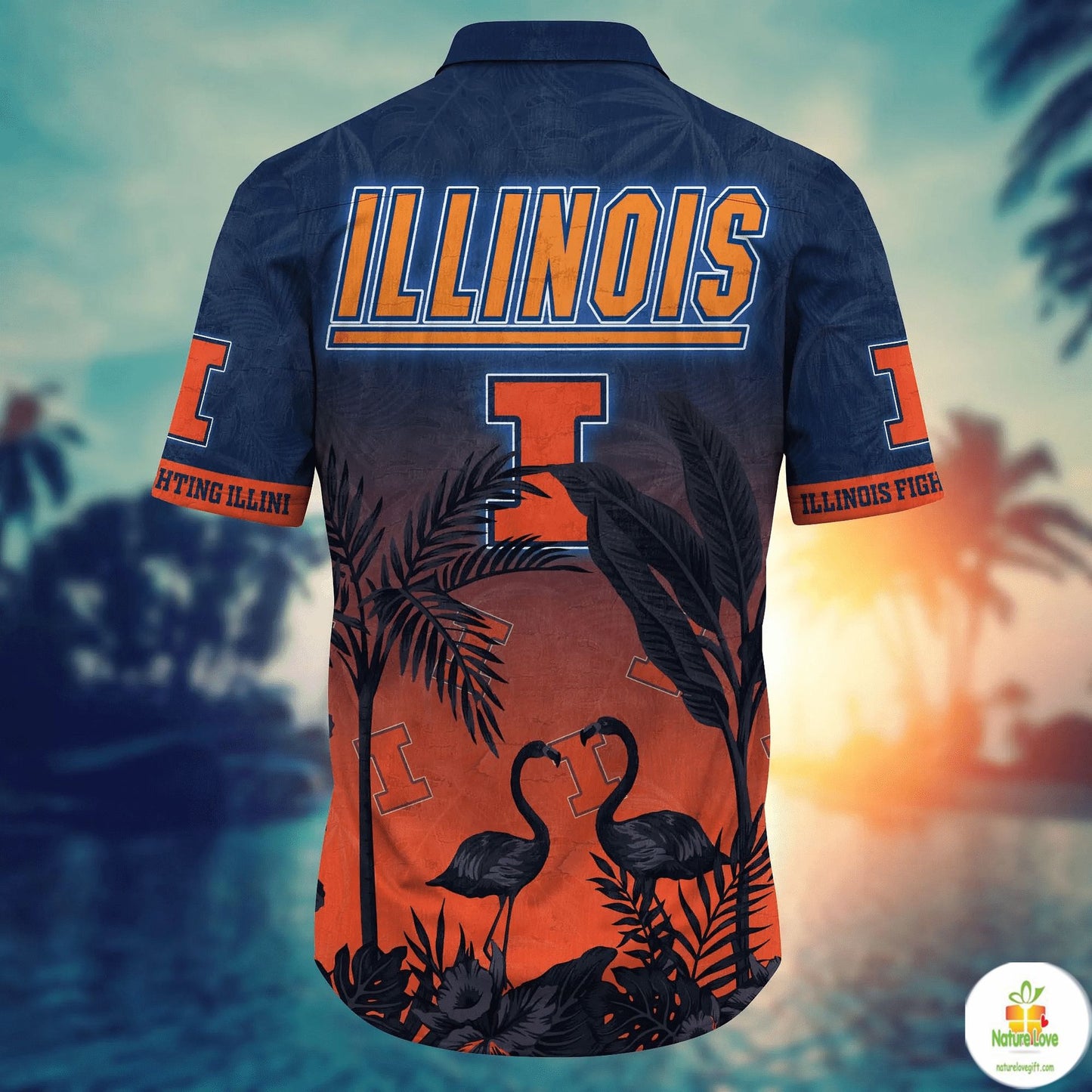 Illinois Fighting Illini NCAA Hawaiian Shirt Leisuretime Aloha Shirt