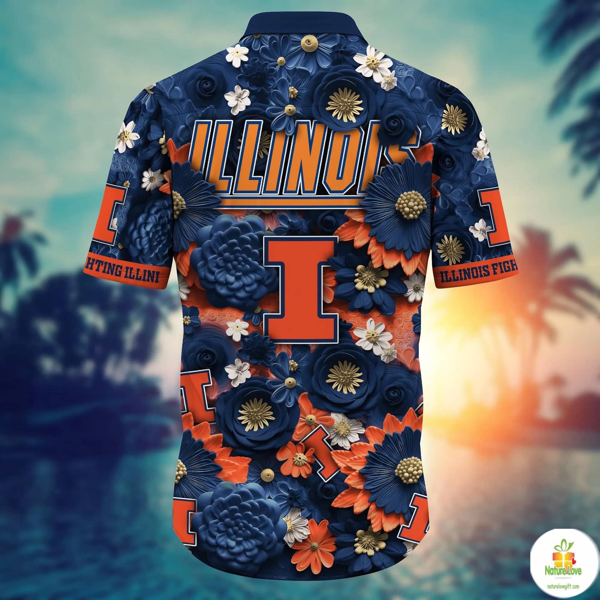 Illinois Fighting Illini NCAA Hawaiian Shirt Custom Team Aloha Summer Trend