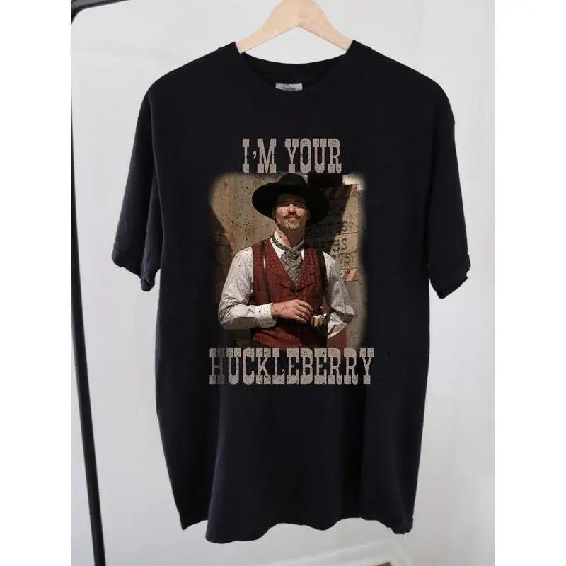 Im Your Huckleberry T-Shirt, Tombstone Doc Holliday Graphic Shirt, Val Kilmer, Vintage Old Western Tee, Western, Memorabilia Merch Unisex Womenswear Fabric Top Printed Tshirt