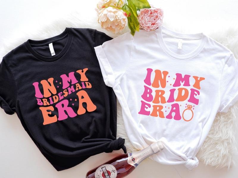 In My Bride Era T-Shirt, In My Bridesmaid Era Shirt, Trendy Bachelorette Party Tee, Matching Bridal Shower Shirt, Retro...