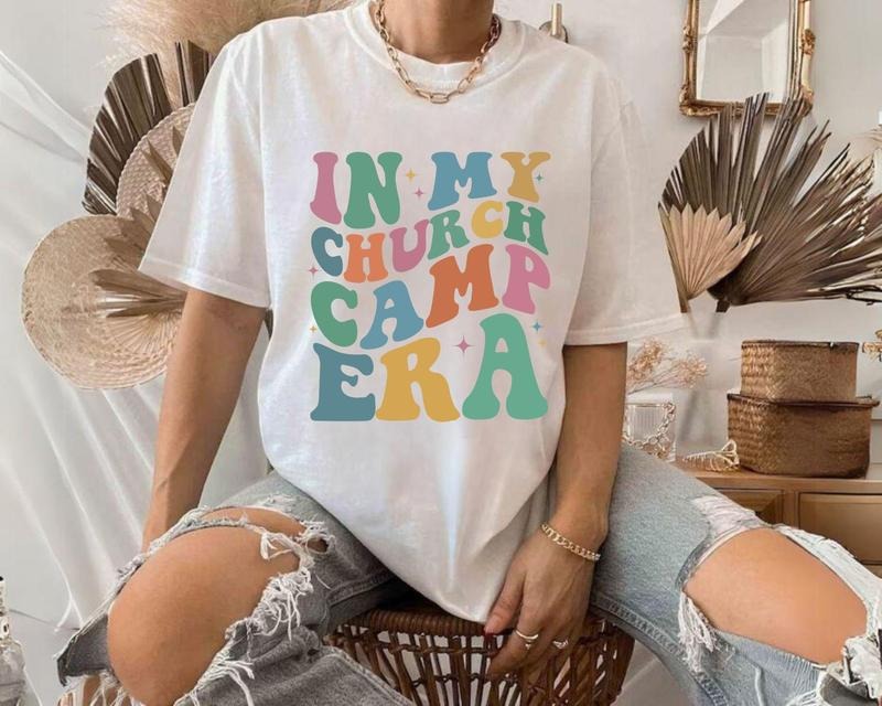 In My Church Camp Era Shirt, Summer Scout Shirt, Camping Shirt, Summer Vacation Shirt, Retro Groovy Church Camp Shirt,...
