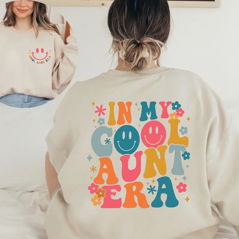In My Cool Aunt Era Sweatshirt, Aunt Sweatshirt, In My Aunt Sweater, Retro Aunt Sweatshirt, Gift For Aunt Sweatshirt,...
