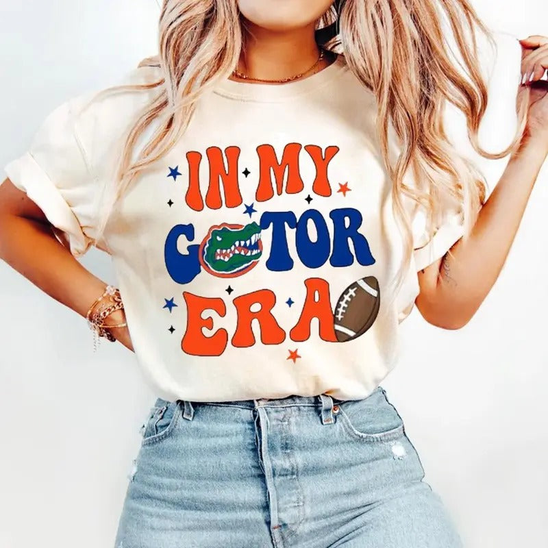 In My Gator Era Shirt,Trendy Preppy Florida Shirt, Florida Girly Era ,Football Shirt, Florida Shirt, game day Cotton...